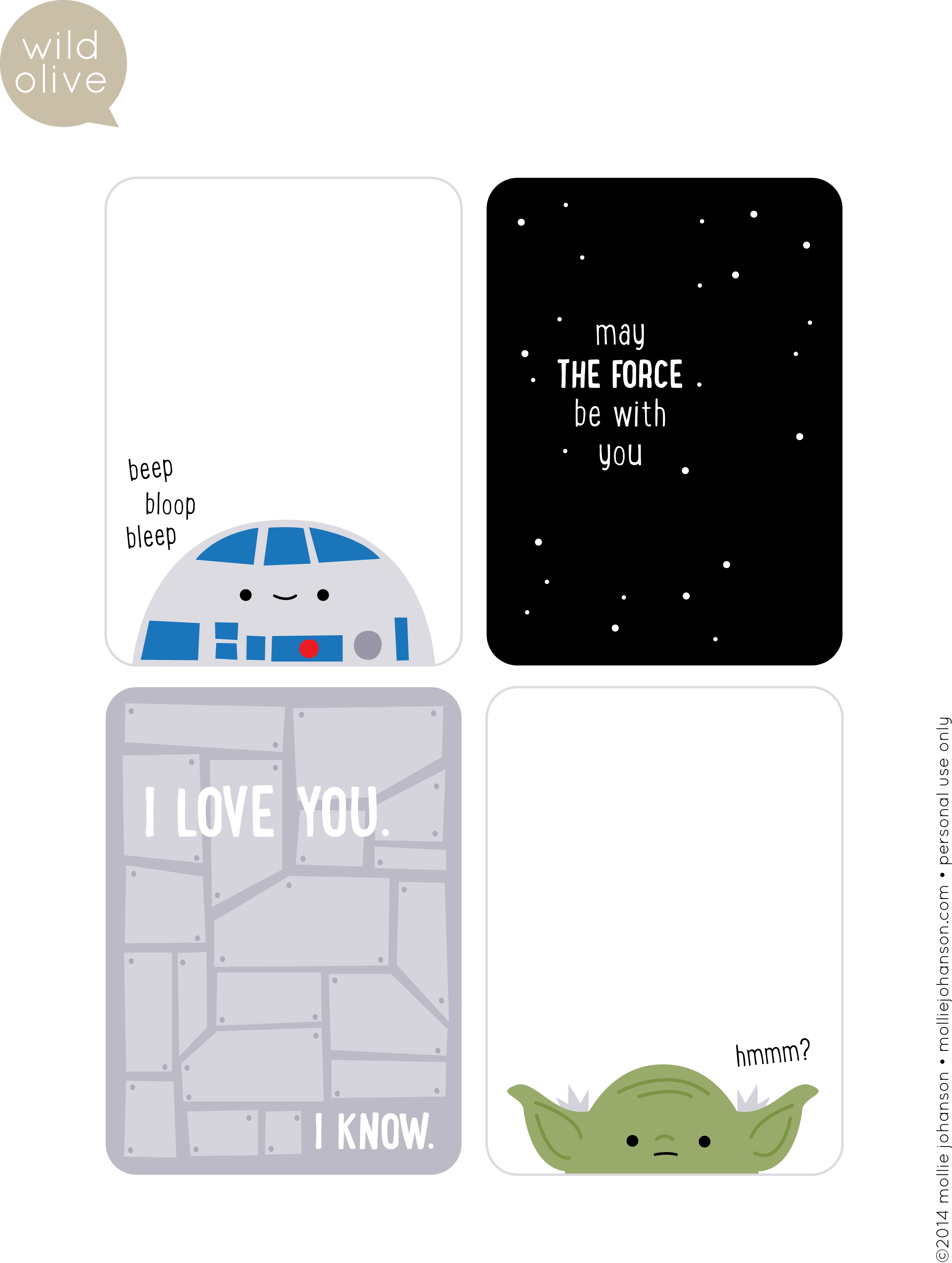 Star wars thank you cards printable free