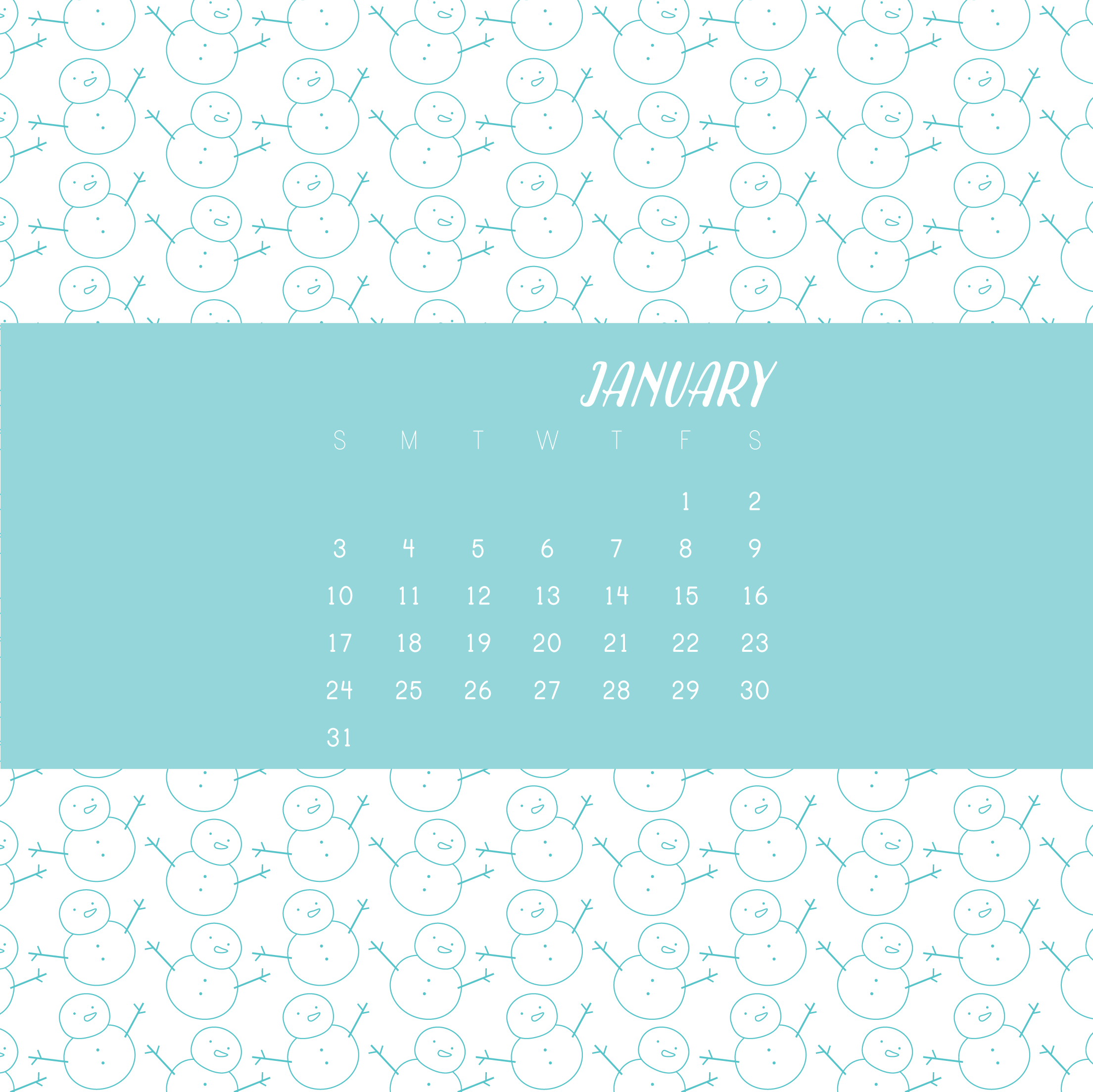 calendar // old snowmen for january 2016 | Wild Olive | Bloglovin’